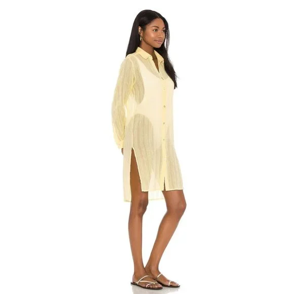 PQ Shea Cover Up Button Down Citrine Yellow Size XS/S - Picture 5 of 12
